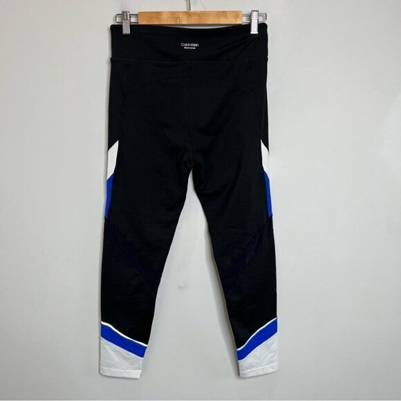 Calvin Klein Performance Womens Size Medium Black White Blue Cropped Legging - Picture 2 of 10